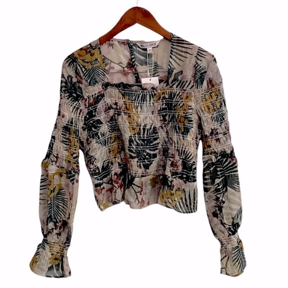 Walter Baker Serena top Key largo smocked metallic - Picture 2 of 10